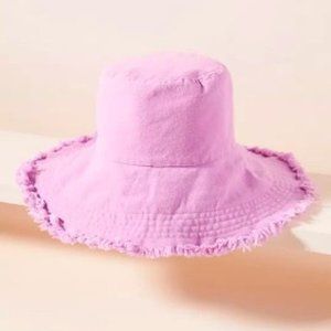 NWT Anthropologie Raw-Edge Bucket Hat - pink